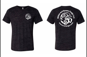 T-shirt - Short Sleeve / Black - White Rhino and Ravens Logo