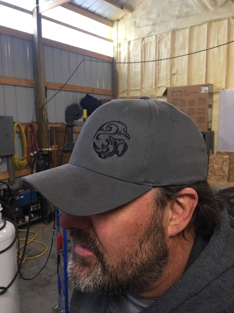 Rhino and Ravens Logo FlexFit Ball Cap - Grey Cotton – Rhino